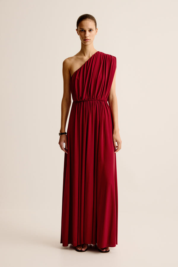 esse studios Bonachi One Shoulder Dress - Cherry