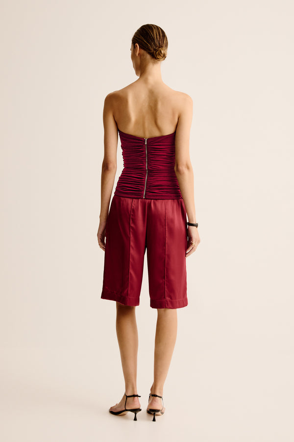 Esse Studios Bonachi Strapless Top - Cherry