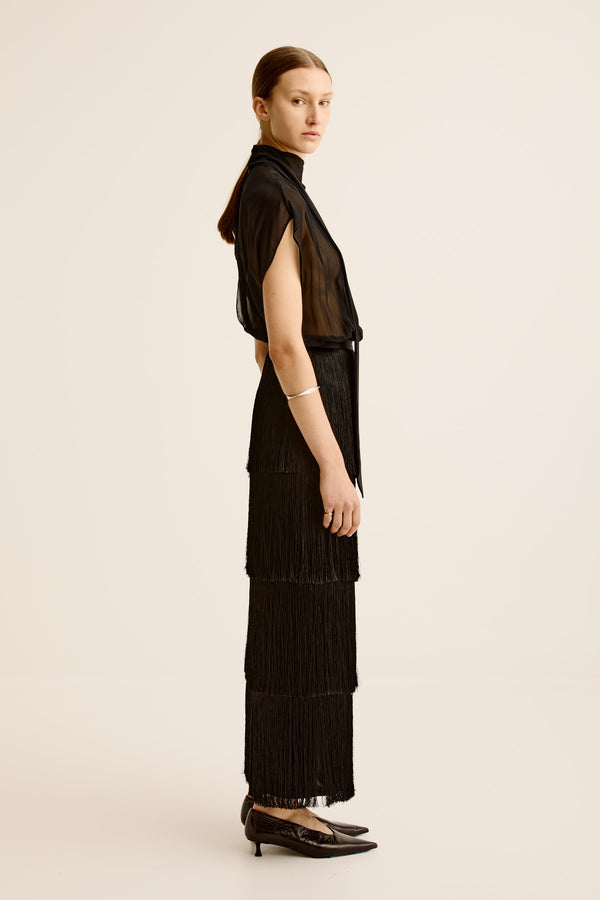 Esse Studios Cinca Fringe Maxi Skirt - Black