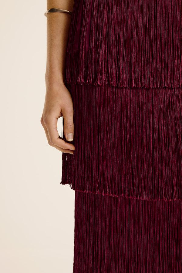 Esse Studios Cinca Fringe Maxi Skirt - Shiraz