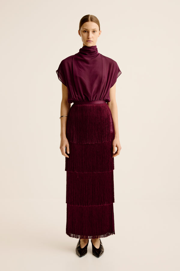 esse studios Cinca Fringe Maxi Skirt - Shiraz