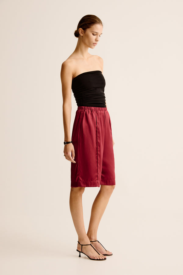 Esse Studios Classico Tuck Shorts - Spiced Wine