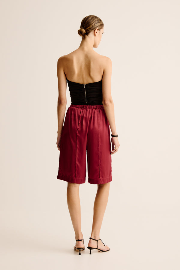 Esse Studios Classico Tuck Shorts - Spiced Wine
