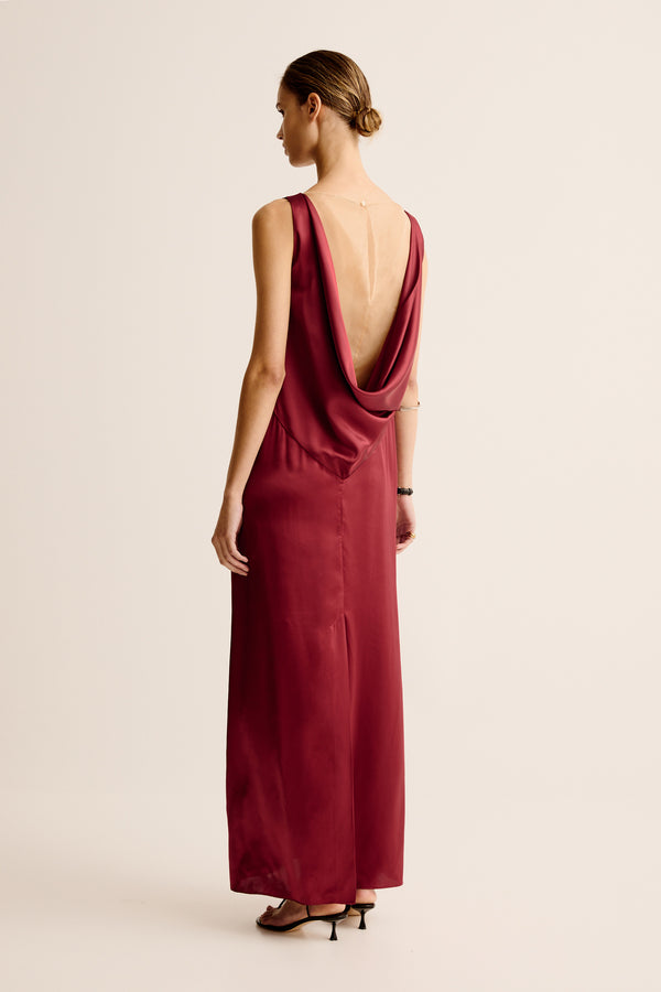 Esse Studios Finesa Cowl Dress - Spiced Wine