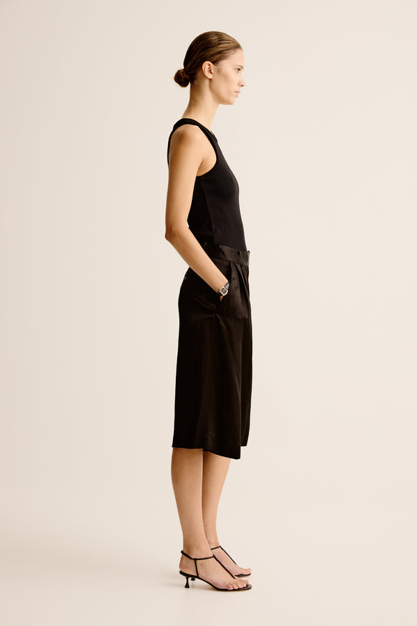 Esse Studios High Neck Rib Tank Top - Black