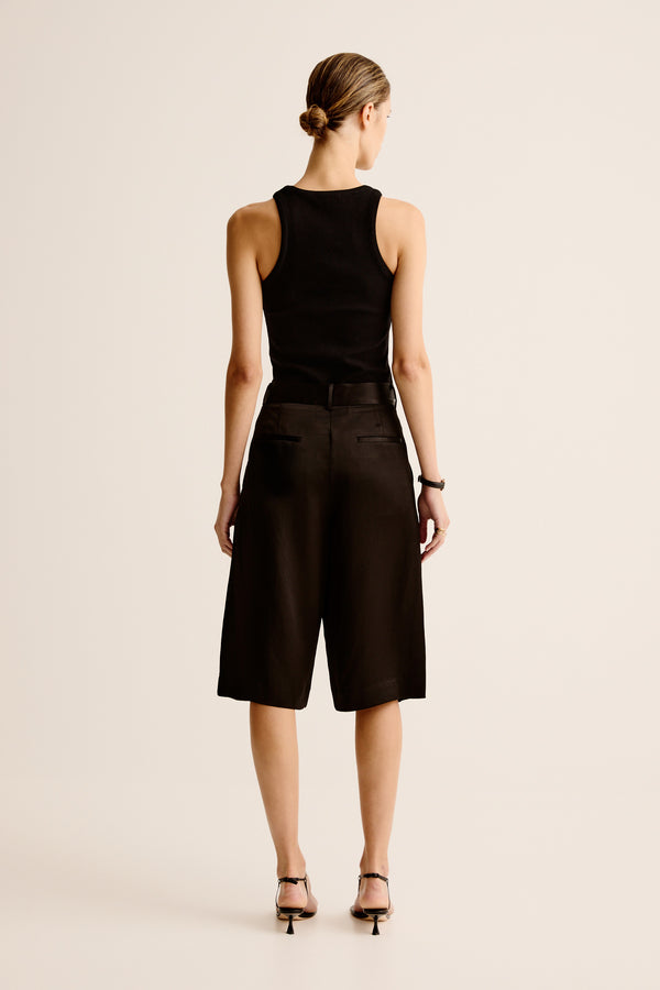 Esse Studios High Neck Rib Tank Top - Black