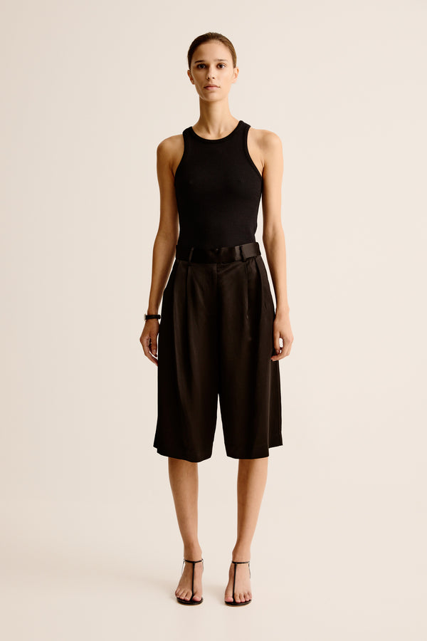 esse studios High Neck Rib Tank Top - Black