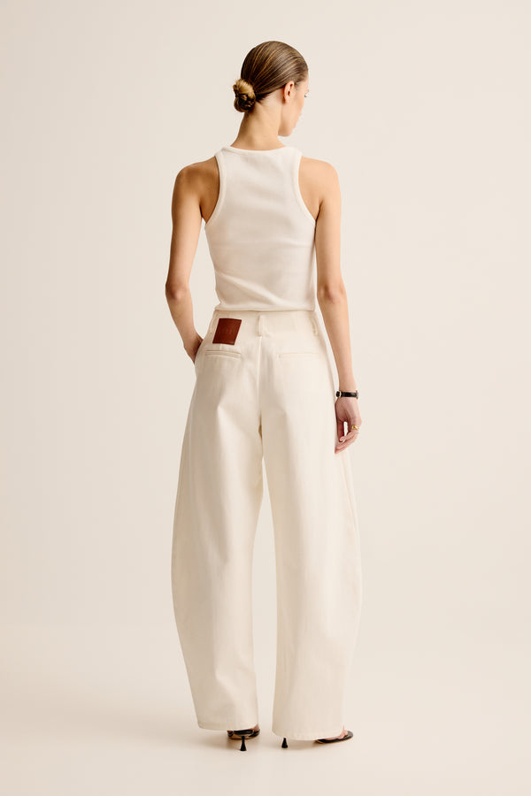 Esse Studios High Neck Rib Tank Top - Ivory