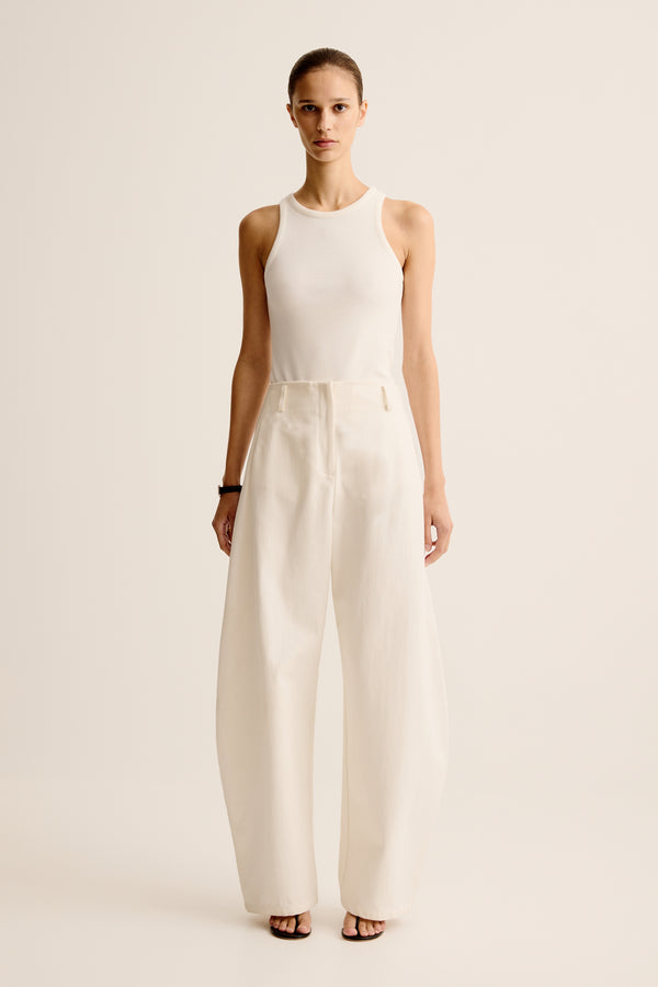 esse studios High Neck Rib Tank Top - Ivory