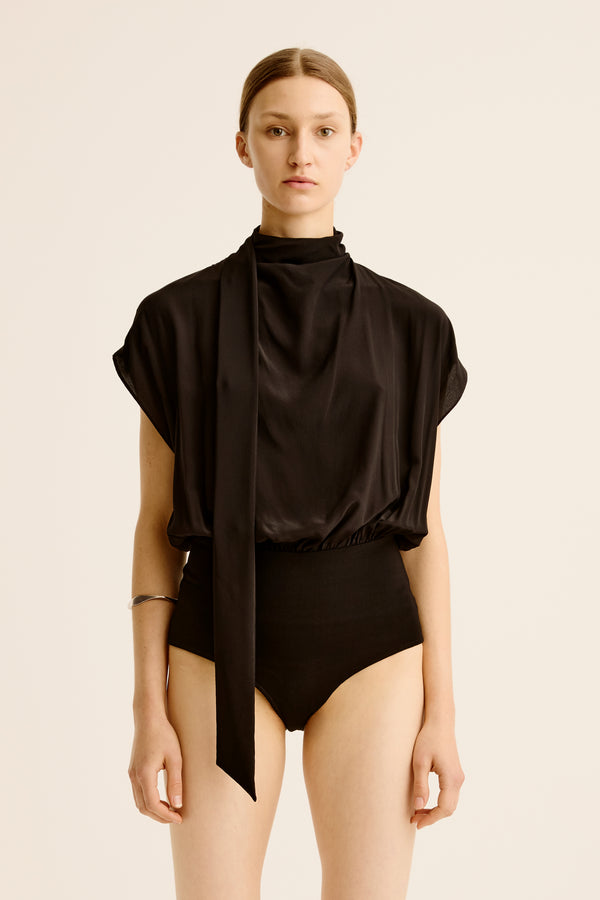 esse studios Illi Cowl Bodysuit - Black
