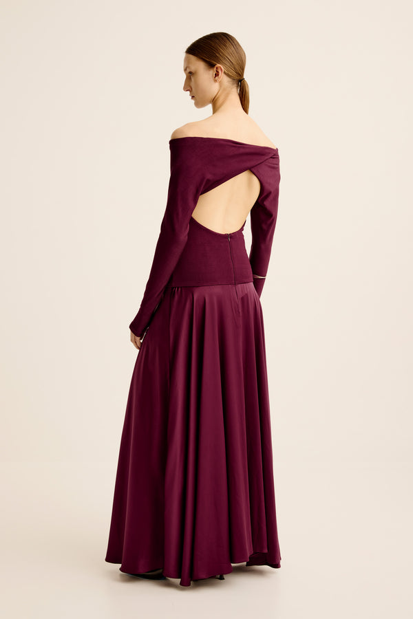 Esse Studios Illi Off Shoulder Maxi Dress - Shiraz