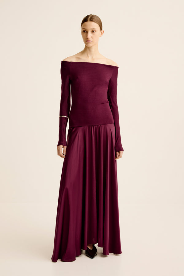 esse studios Illi Off Shoulder Maxi Dress - Shiraz