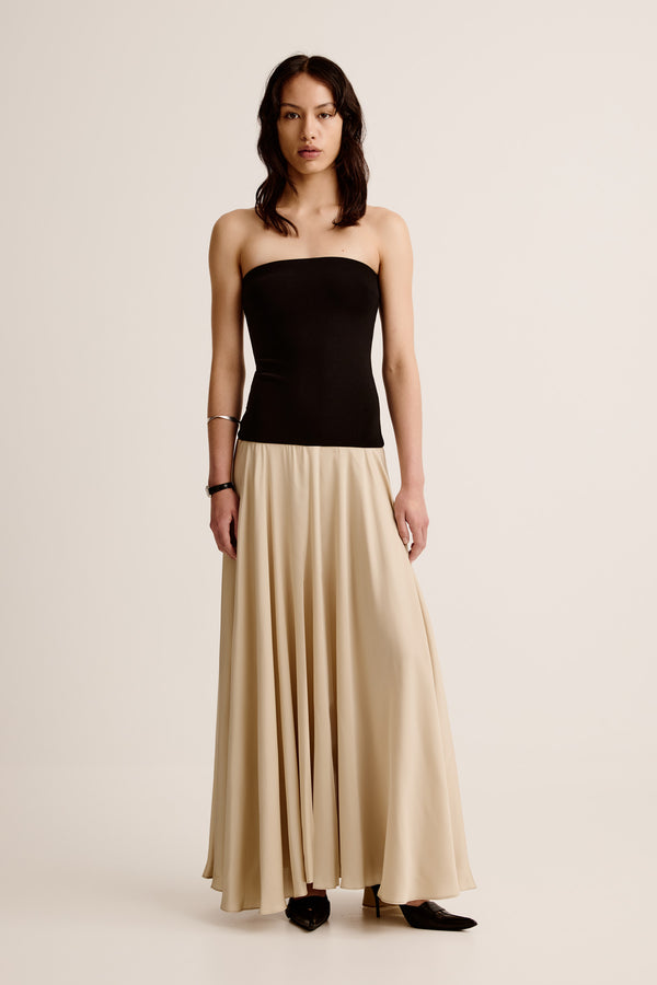 Esse Studios Illi Strapless Dress - Black / Almond
