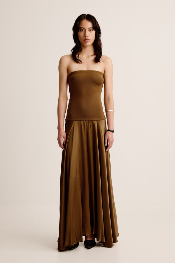 Esse Studios Illi Strapless Dress - Dark Olive