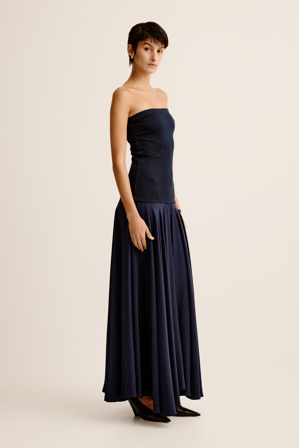 Esse Studios Illi Strapless Maxi Dress - Navy
