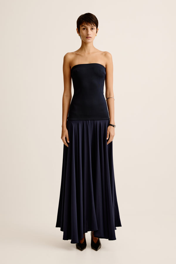 esse studios Illi Strapless Maxi Dress - Navy