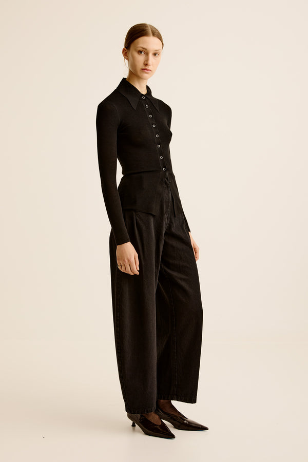 Esse Studios Meki Cocoon Jeans - Washed Black