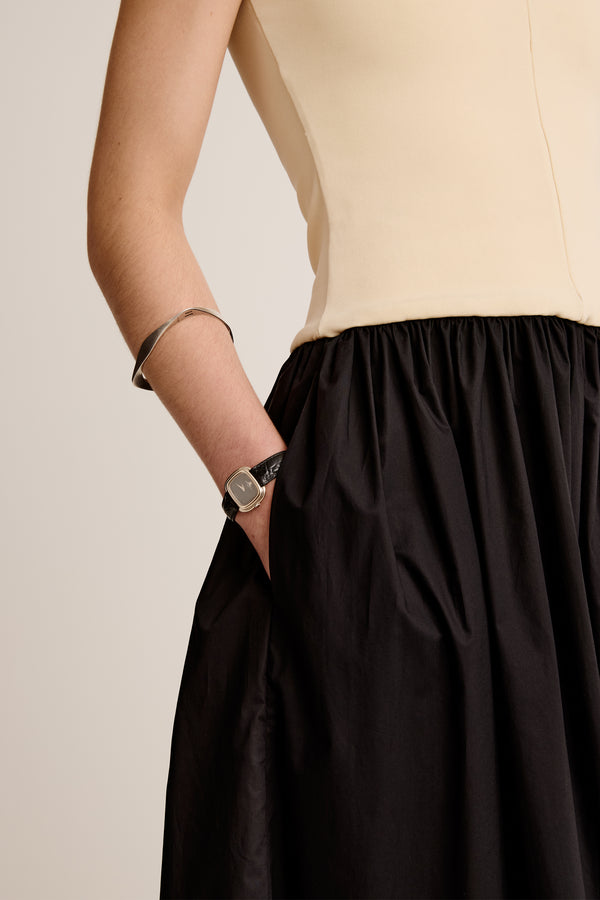 Esse Studios V Knit Cotton Dress - Buttermilk / Black