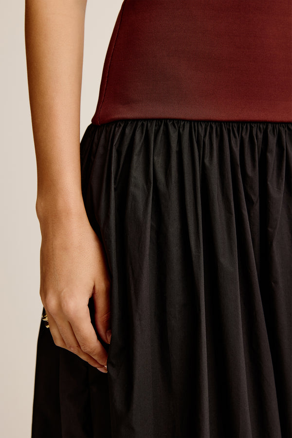 Esse Studios Strapless Knit Cotton Dress - Java / Black