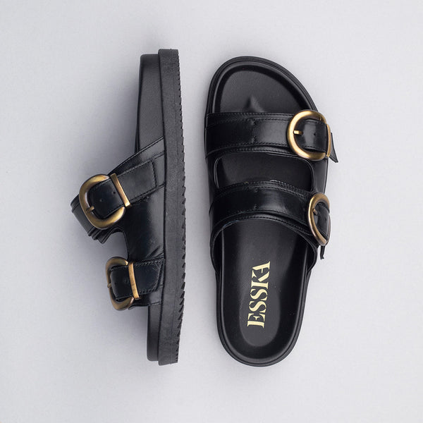 Esska Amelie Black Flat Sandal