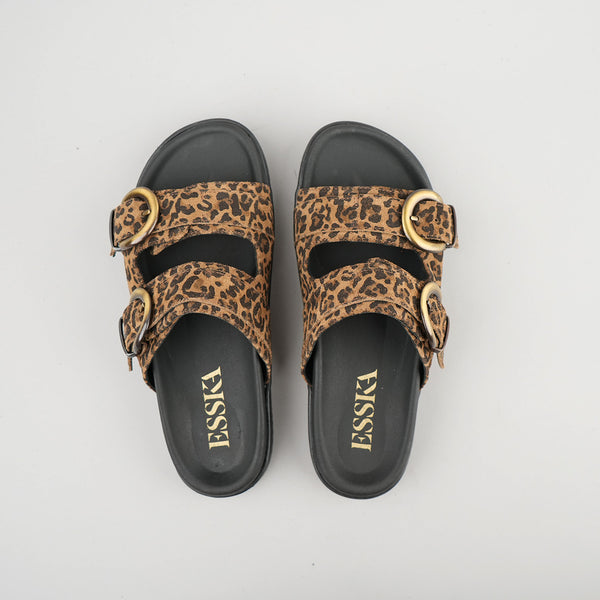 Esska Amelie Leopard Flat Sandal