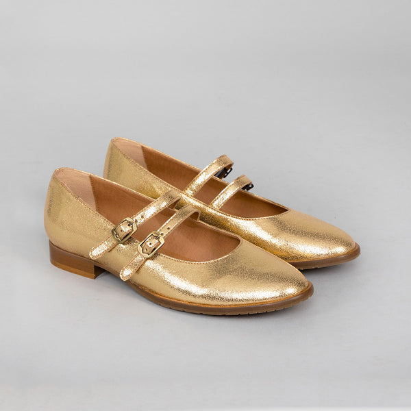 Esska Anya Vegan Gold Flat Shoe