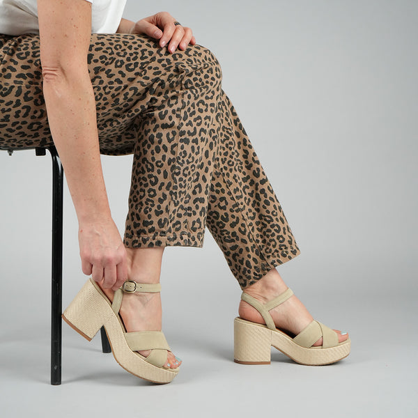 esska Becca Stone Mid Heel Sandal