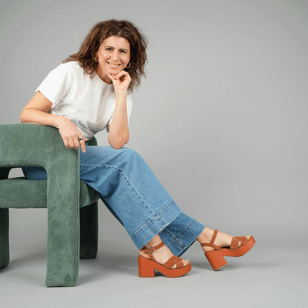 Esska Becca Tan Mid Heel Sandals