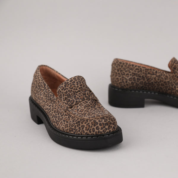 Esska Ben Leopard Baby Chunky Flat Loafer