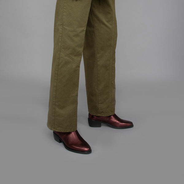 Esska Bettina Plum Metallic Low Heel Boots