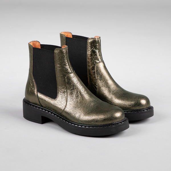 Esska Bora Metallic Graphito Flat Boot