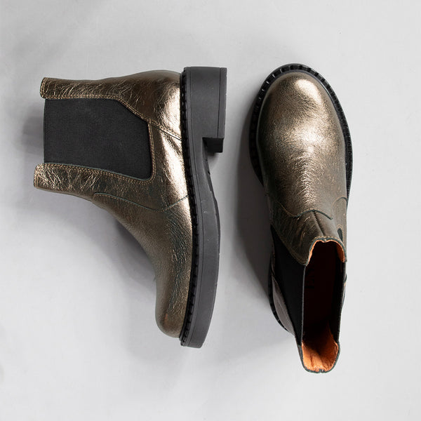Esska Bora Metallic Graphito Flat Boot