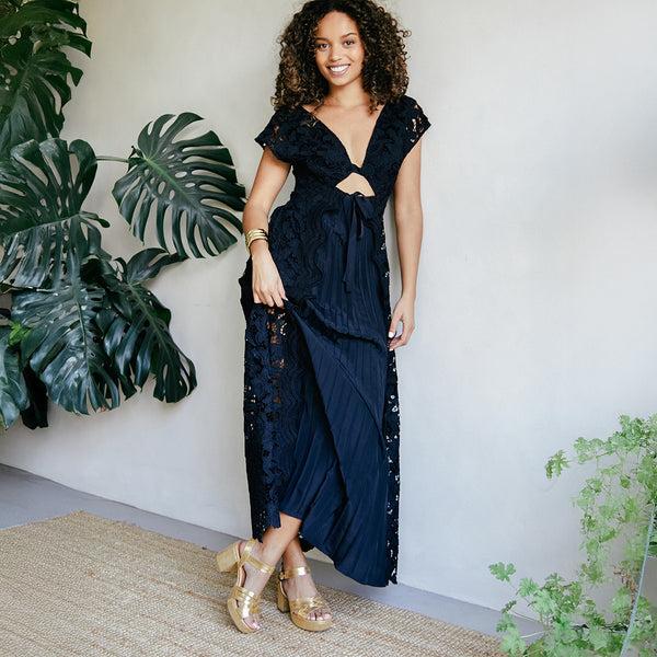 esska Carlota Vegan Gold Mid Heel T-Bar Sandals