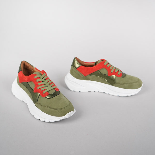 Esska Carteira Green + Red Trainer