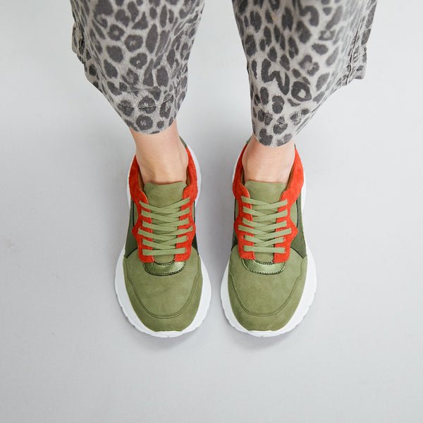 Esska Carteira Green + Red Trainer