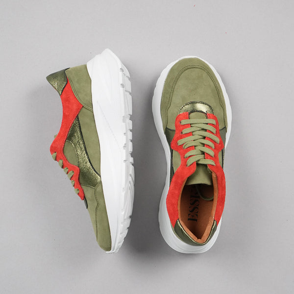 Esska Carteira Green + Red Trainer