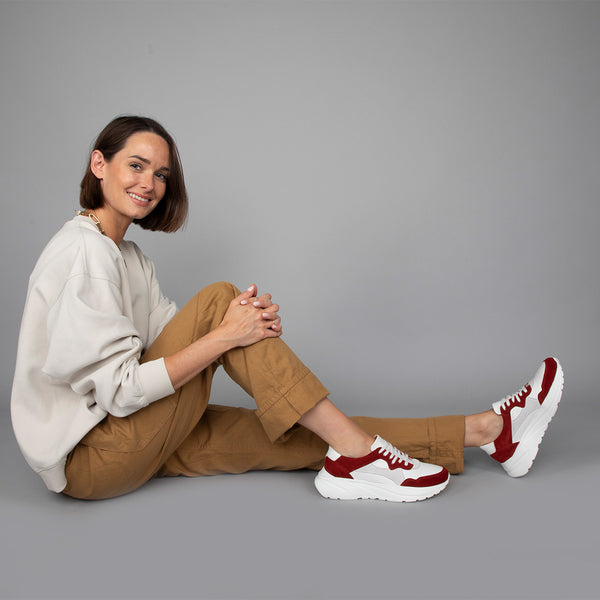 esska Carteira White + Berry Trainer