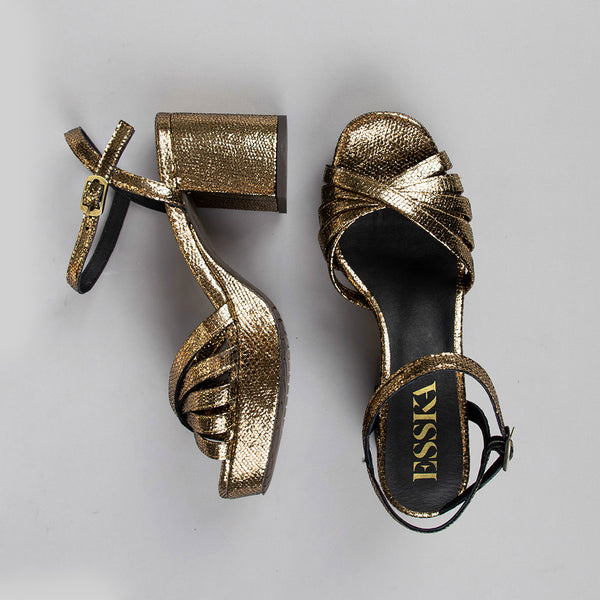 Esska Casey Onyx Mid Heel Sandal