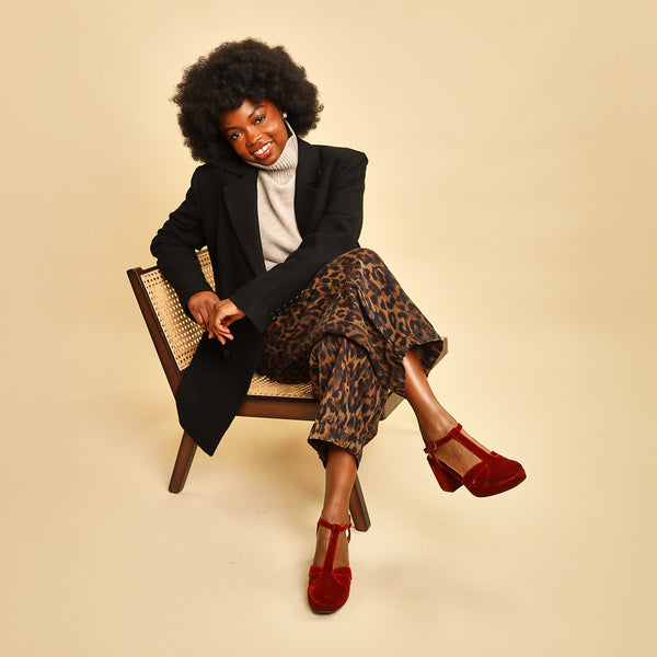 Esska Celeste Velvet Burnt Orange Mid High Shoe