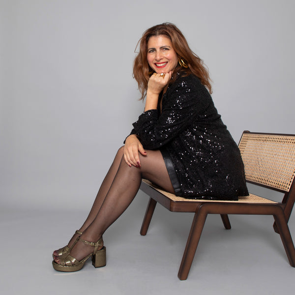 esska Charlie WIDE Onyx Mid Heel T-Bar Sandals