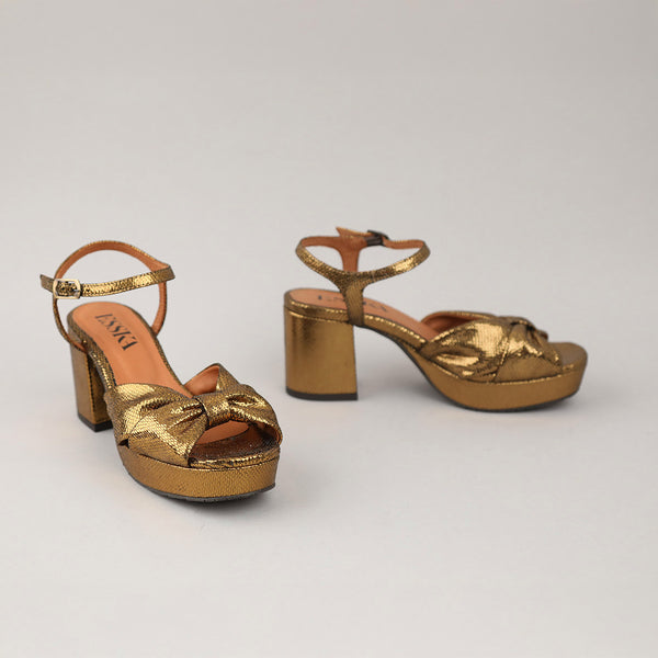 Esska Chilli Gold Neptune Mid Heel Sandal