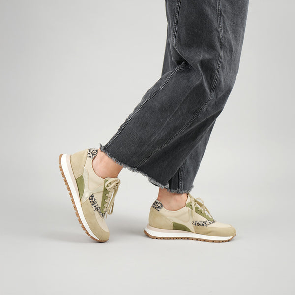 Esska Cinda Beige & Leopard Beige Canvas Trainer