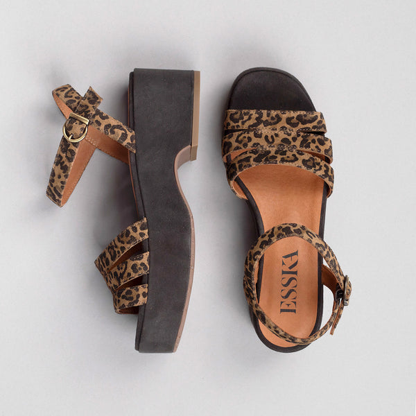 Esska Ellie Leopard Flat Platform Sandal