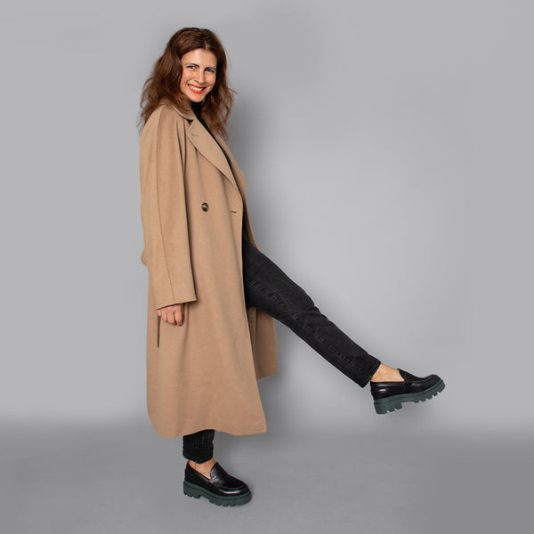 esska Emily Black Chunky Flat Loafers