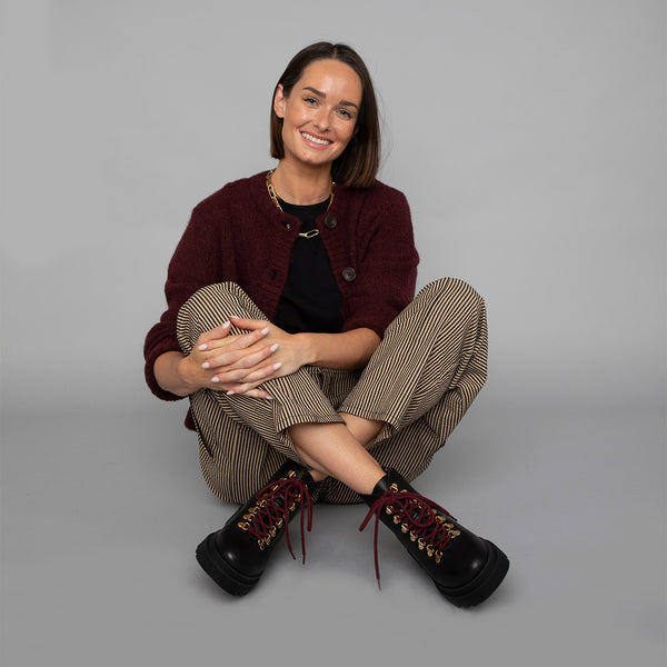 esska Estelle Black Chunky Flat Boot