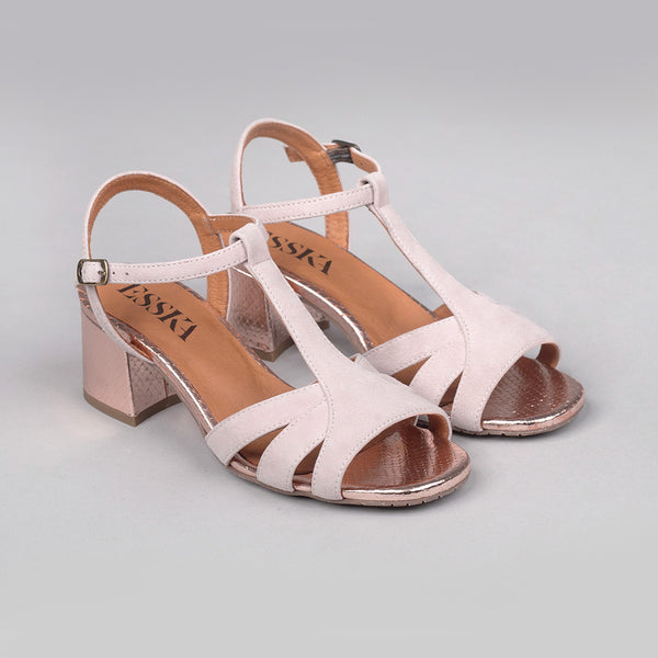 Esska Gabby Dusty Pink Low Heel Sandal