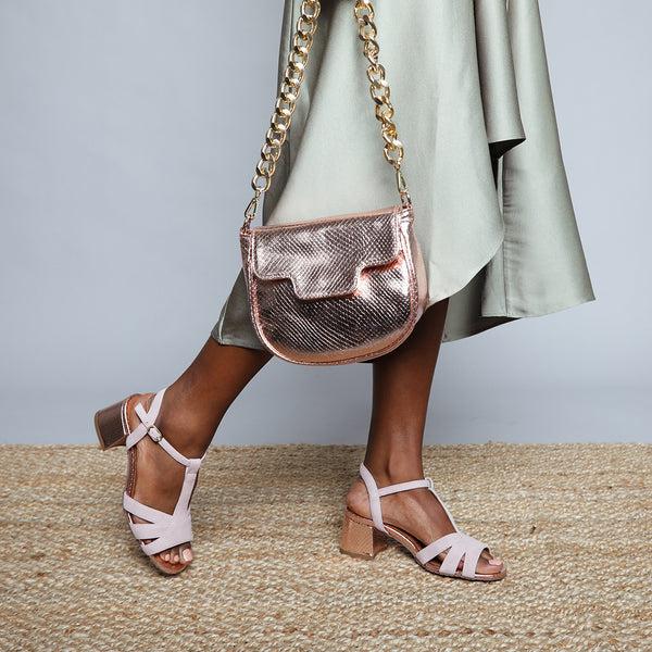 Esska Gabby Dusty Pink Low Heel Sandal