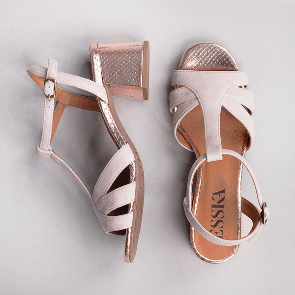 Esska Gabby Dusty Pink Low Heel Sandal