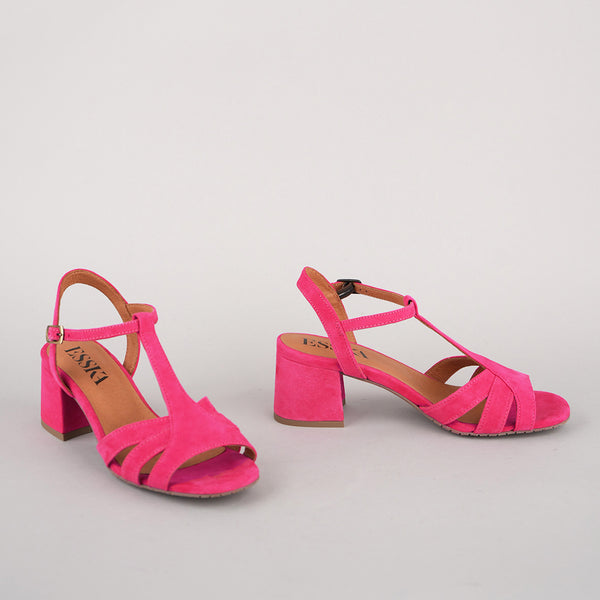 Esska Gabby Fuchsia Low Heel Sandal