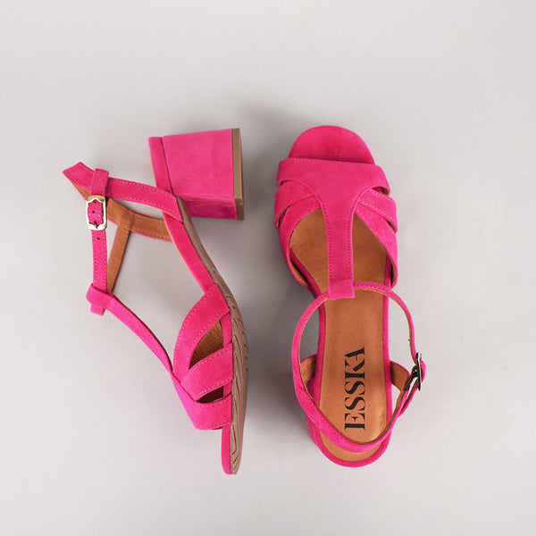 Esska Gabby Fuchsia Low Heel Sandal